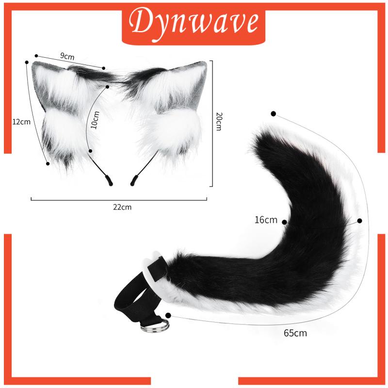 Bộ Kẹp Tóc Tai Và Đuôi Lông Giả Hóa Trang Cho Nữ