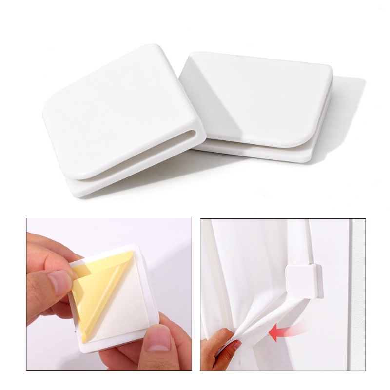 Bộ 2 Kẹp Cố Định Rèm Cửa Nhà Tắm Chống Văng Nước