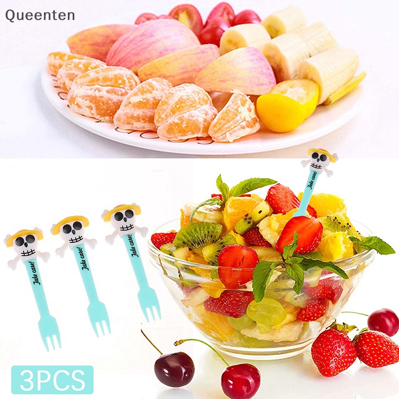 Bộ 3 Nĩa Ăn Trái Cây Hình Đầu Lâu Hoạt Hình