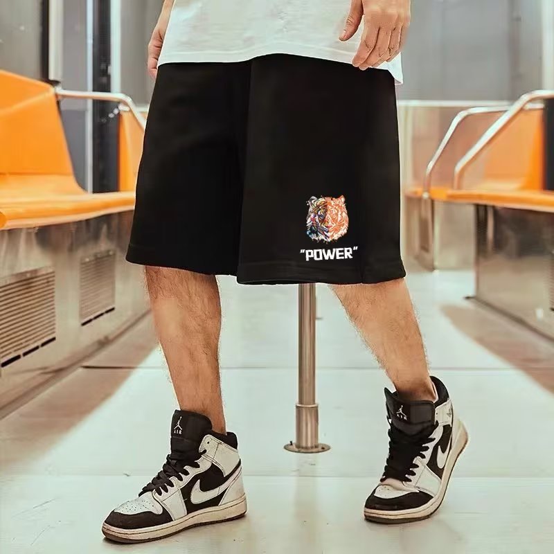 [Giá Thấp Nhất] Quần Short Bóng Rổ Dáng Rộng In Hình Đầu Hổ Vàng Hoạt Hình Phong Cách Đường Phố Hàn Quốc Thời Trang Mùa Hè Dành Cho Cặp Đôi