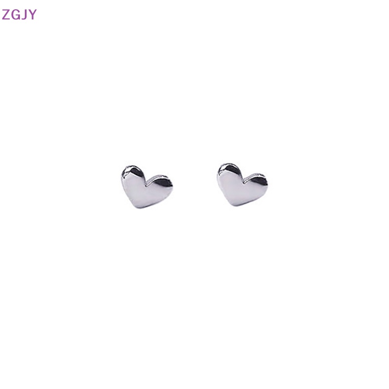 1 Đôi Bông Tai Hình Trái Tim Mini Màu Vàng / Bạc Phong Cách Hàn Quốc Thời Trang Cho Nữ Mới