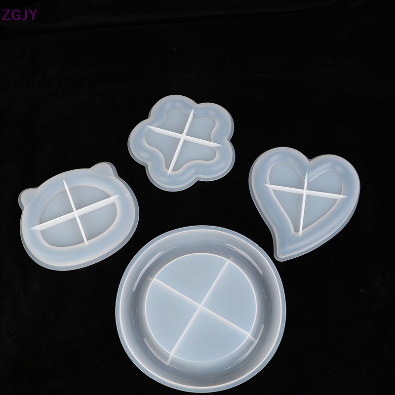 Khuôn Silicone Làm Đĩa / Trang Sức Hình Trái Tim / Mèo / Hoa DIY Mới