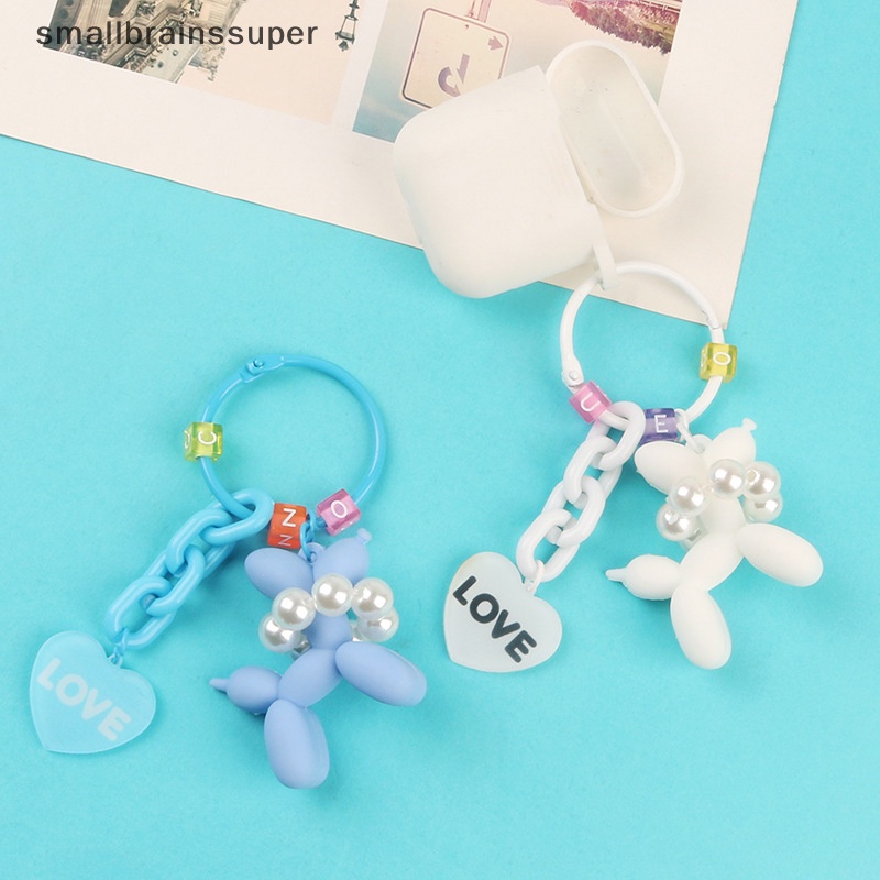 Móc Chìa Khóa Xe Hơi Bằng Silicon Họa Tiết Chú Chó Và Bong Bóng Màu Kẹo Dễ Thương Cho Nữ SBS
