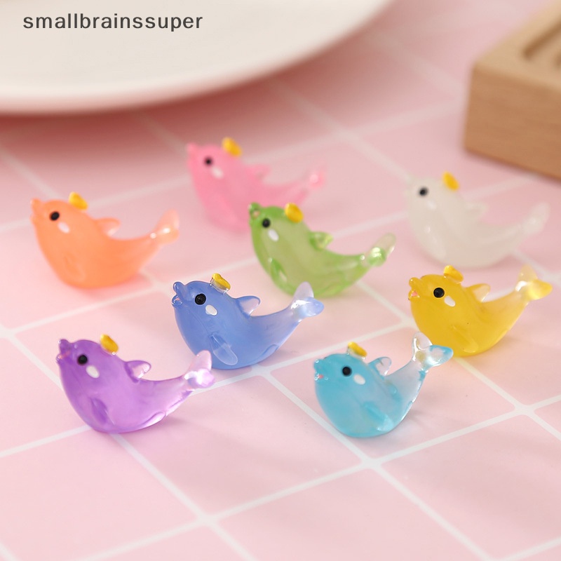 Bộ 2 Mô Hình Cá Heo Mini Bằng Nhựa Phát Quang Dễ Thương Trang Trí Sân Vườn