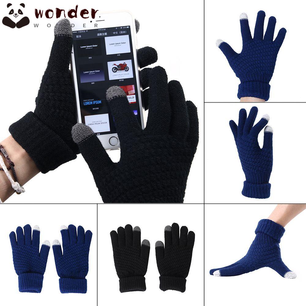 WONDER Găng Tay Len Cảm Ứng Thời Trang Mùa Đông Cho Nữ