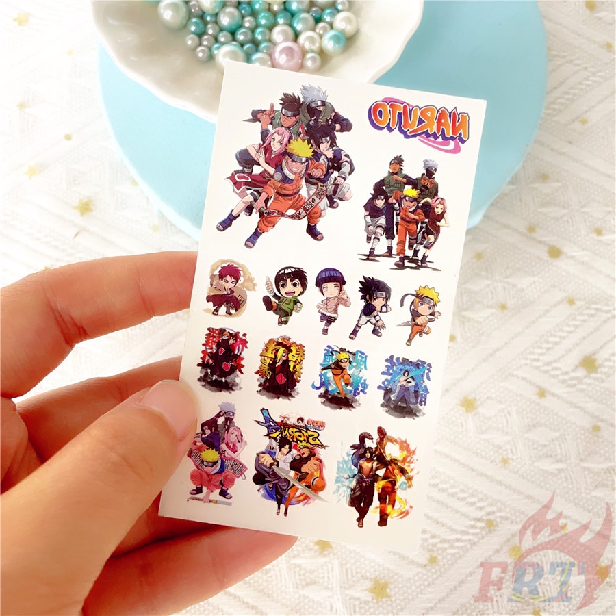 ✿ Hình Xăm Dán Tạm Thời Mini Hình Naruto Series 02-02 ✿ 1 Tấm Hình Xăm Dán Chống Nước Họa Tiết Uzumaki Naruto Uchiha Sasuke
