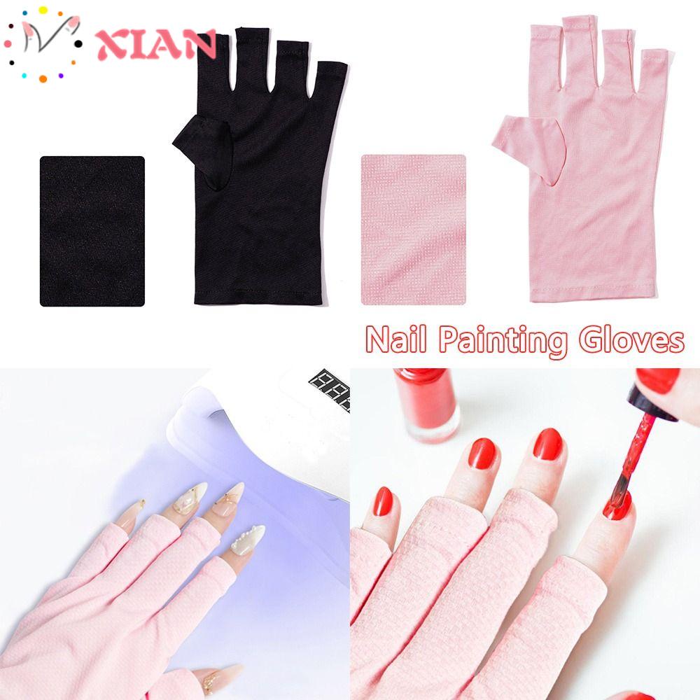 XIANTIN 1 Cặp Găng Tay Đèn Led Uv Nhiều Màu Chống Tia Uv Bảo Vệ Móng