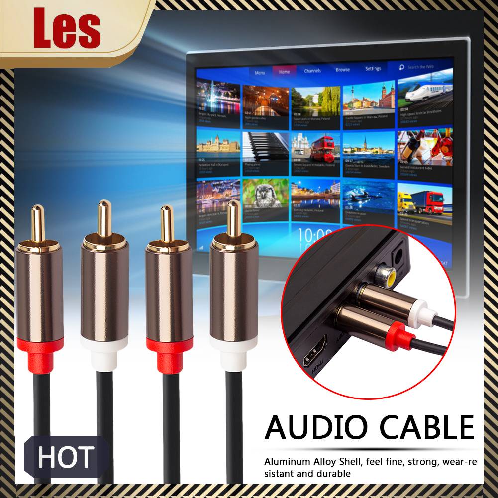 Dây Cáp Âm Thanh Chuyển Đổi Từ 2 RCA Sang 2 RCA Dành Cho TV Ampli CD