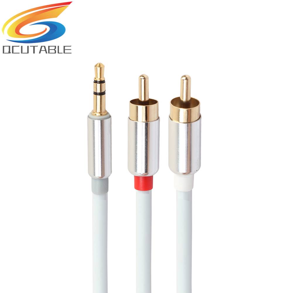 Cáp Âm Thanh 3.5mm ĐầU CắM Sang ĐầU CắM 2RCA Cho MáY Tí