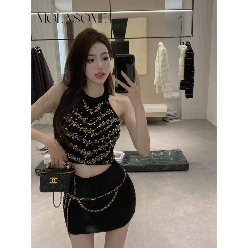 Áo Tank Top Hai Dây Màu Sắc Tương Phản Thời Trang 2023 Cho Nữ