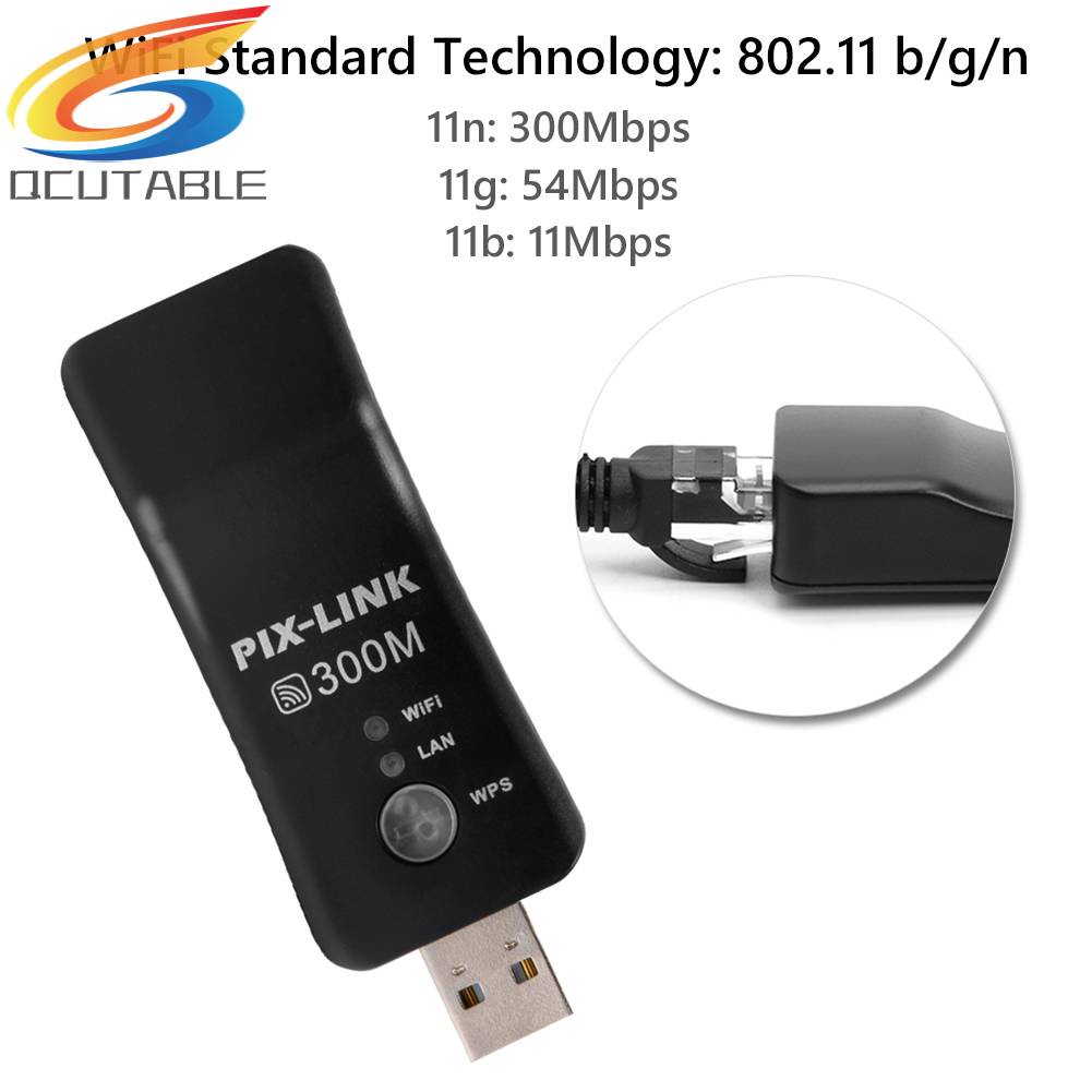 Usb Thu Tín Hiệu WiFi RJ45 WPS Tốc Độ Cao 300Mbps