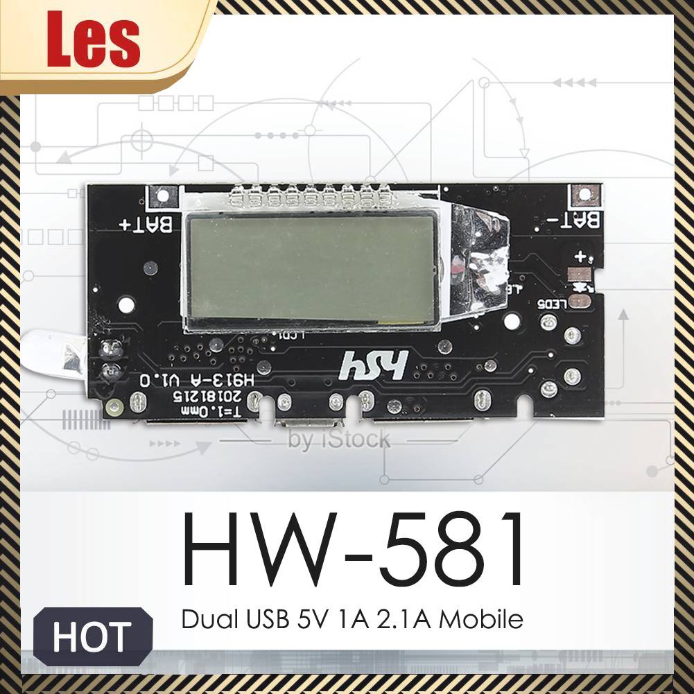 Bản Mạch Sạc Pin Di Động USB Kép 5V 1A 2.1A 18650