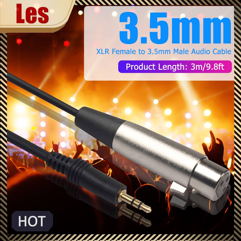 Dây Cáp Âm Thanh Chuyển Đổi 3 Pin XLR Cái Sang 3.5mm 1 / 8 inch TRS Stereo