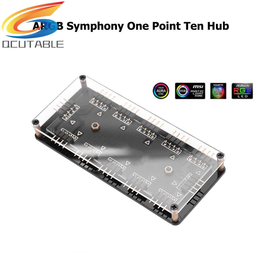 Quạt Tản Nhiệt Đèn LED 12V 4Pin 1 Sang 10 RGB Cho AURA