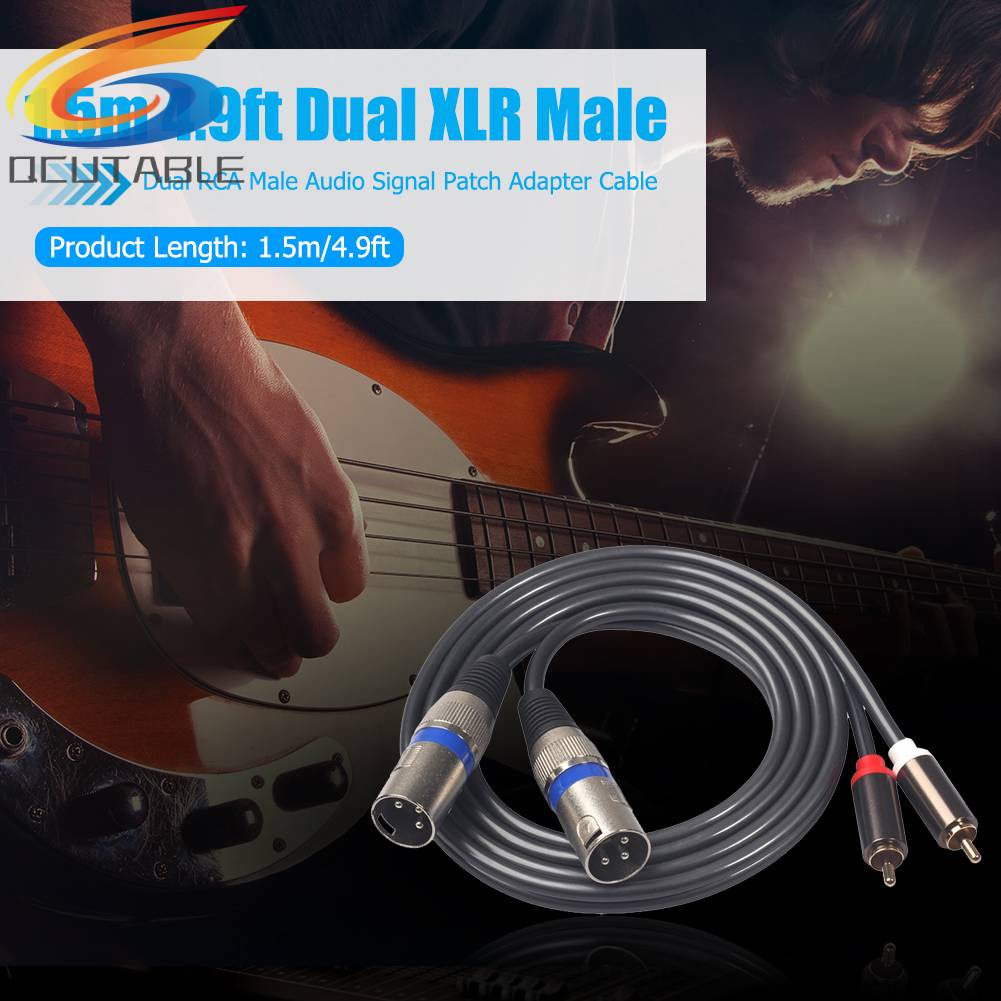 Cáp ChuyểN ĐổI TíN HiệU XLR KéP Sang RCA 1.5m / 4.9ft - MàU Đen
