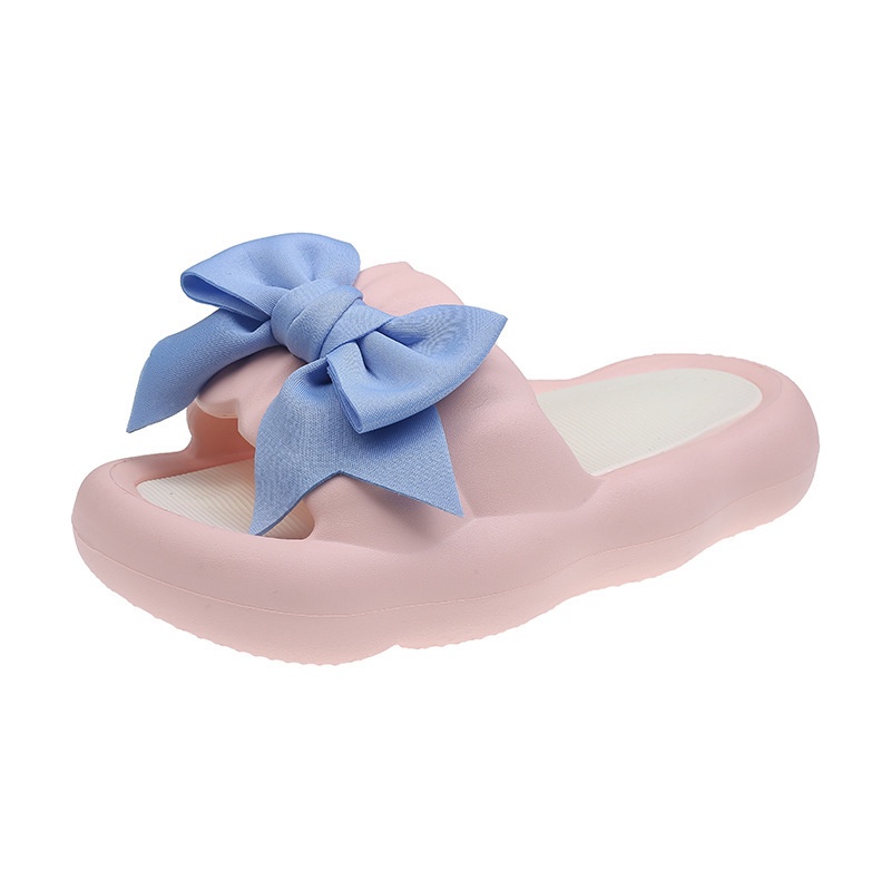 Dép Đi Trong Nhà Tắm Đính Nơ Màu Sắc Kẹo Ngọt Thời Trang Mùa Hè Cho Nữ