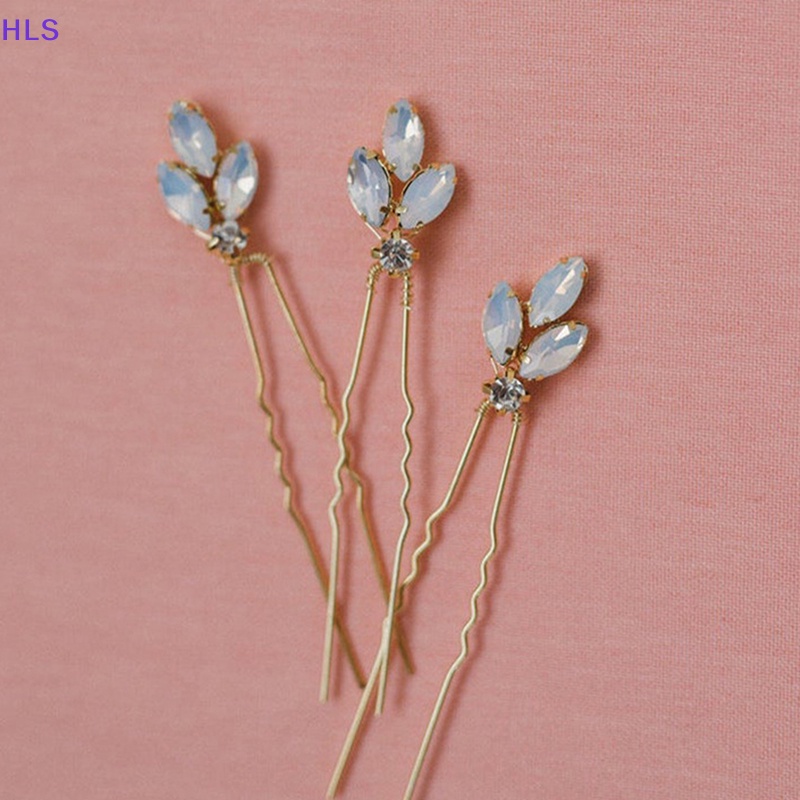 Set 3 Ghim Cài Tóc Chữ U Đính Đá Pha Lê Cho Cô Dâu