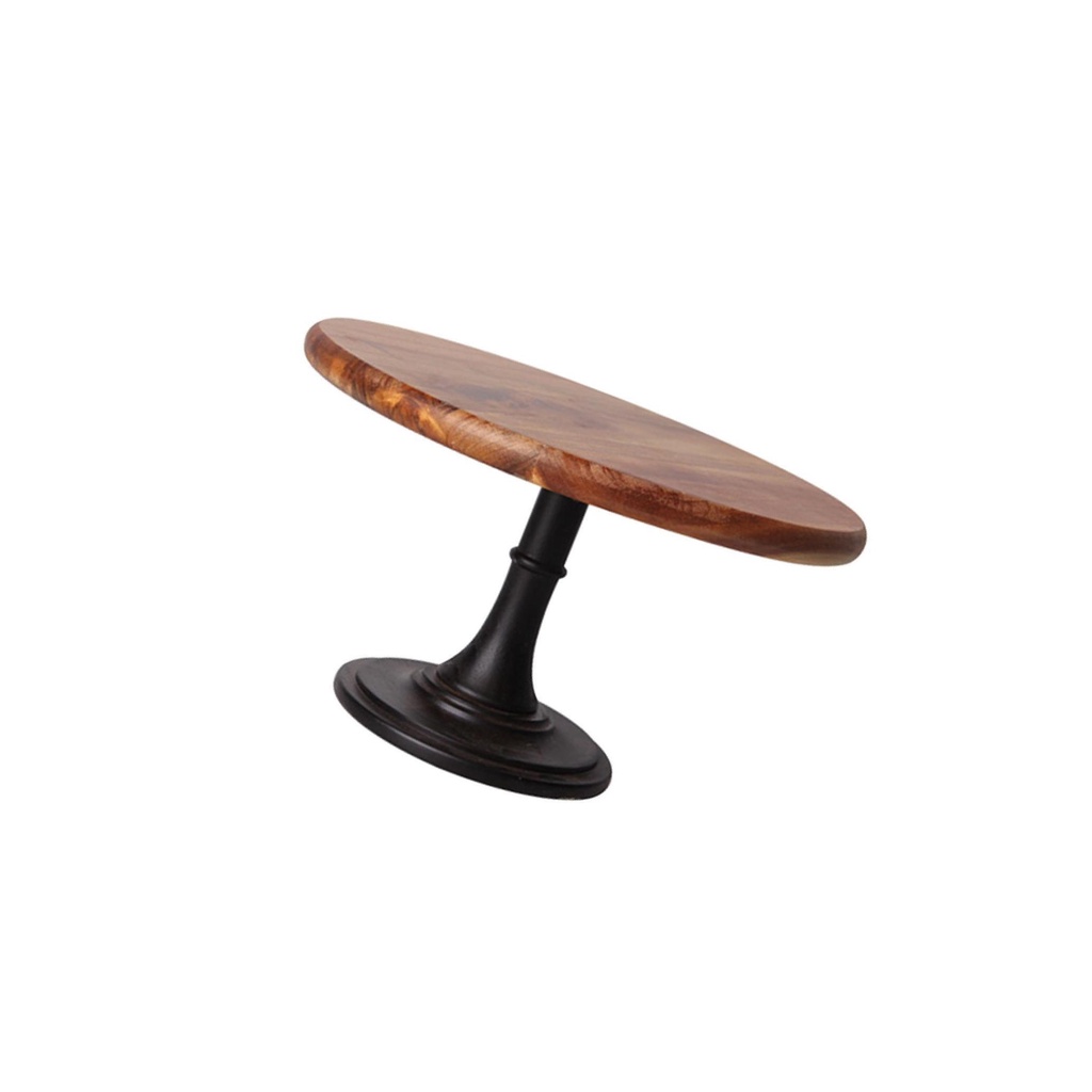 Giá Đỡ Bánh Kem / Món Tráng Miệng Hình Tròn Bằng Gỗ Kích Thước 29cm