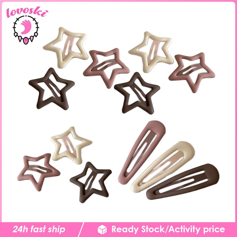 Set 10 Kẹp Tóc Màu Đỏ Phong Cách Anime