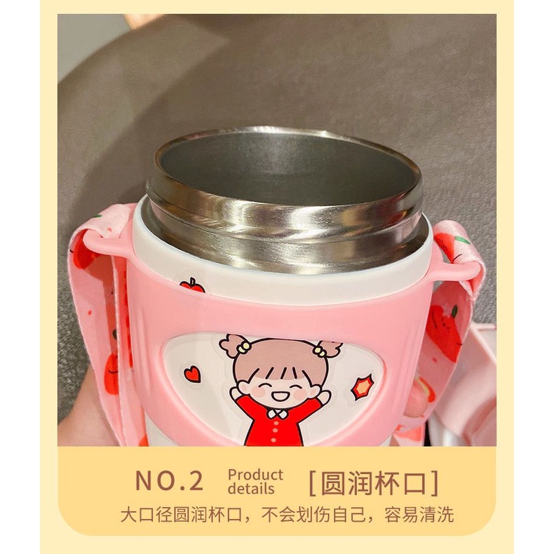 Bình Nước Giữ Nhiệt Bằng Thép Không Gỉ Có Ống Hút Tiện Dụng Cho Nữ