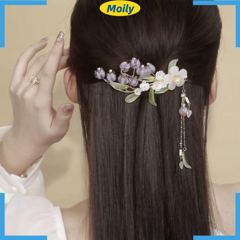 MOILYVN Kẹp Tóc Càng Cua Màu Tím Thiết Kế Mới Cao Cấp Thời Trang Dành Cho Nữ