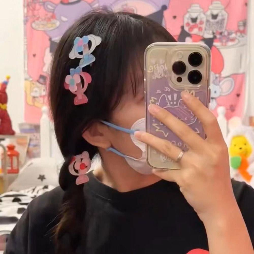 Qqmall Kẹp Tóc Xoay Hình Mèo Kitty Kuromi Hoạt Hình Cho Bé