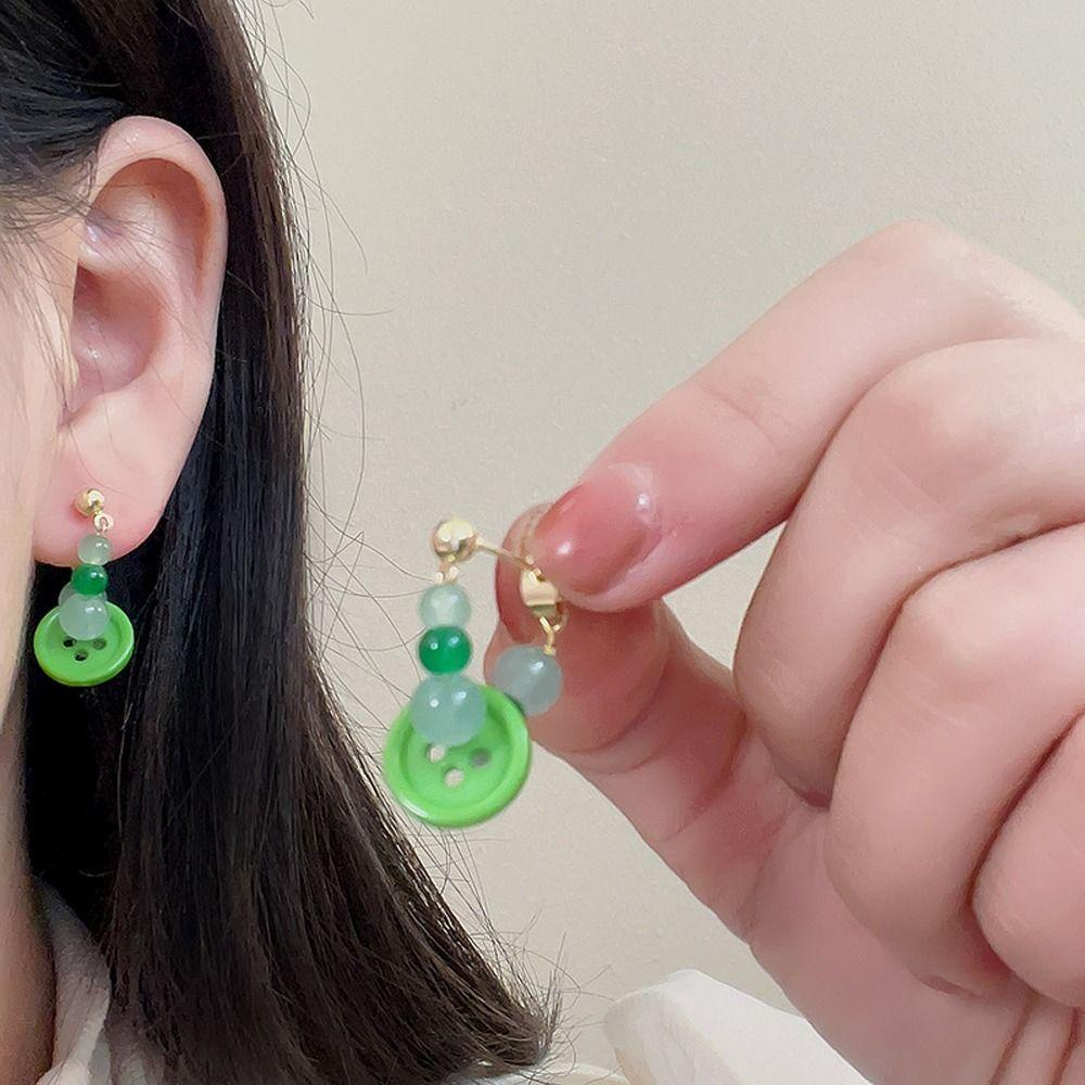 Khuyên Tai Vòng Xỏ Hạt Bằng Hợp Kim Phong Cách Trung Hoa Tinh Tế Thời Trang Làm Quà Tặng Sinh Nhật