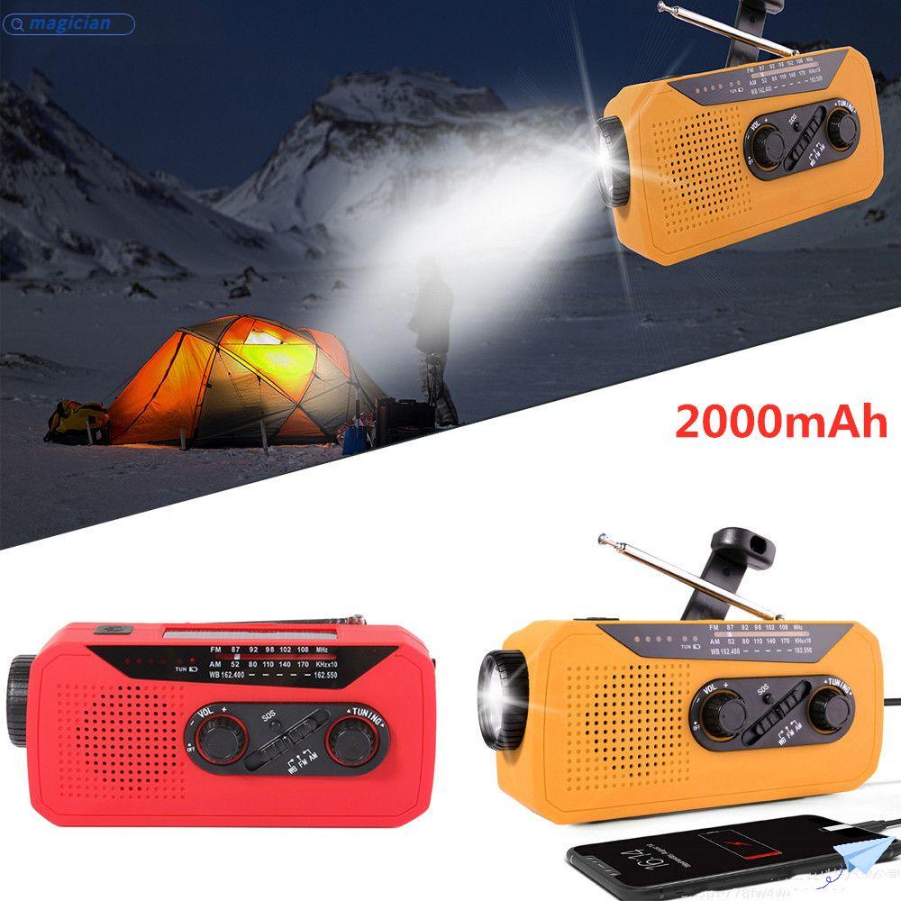 MAG Đài FM Năng Lượng Mặt Trời 2000mAh Có Đèn LED