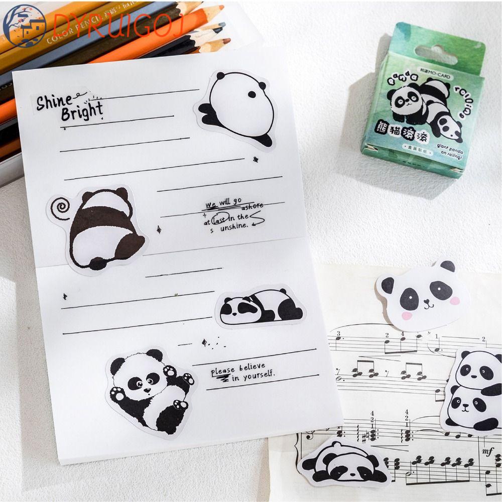 Hộp 45 Miếng Dán Hình Gấu Trúc Dễ Thương Chống Thấm Nước Trang Trí Ván Trượt / Xe Hơi