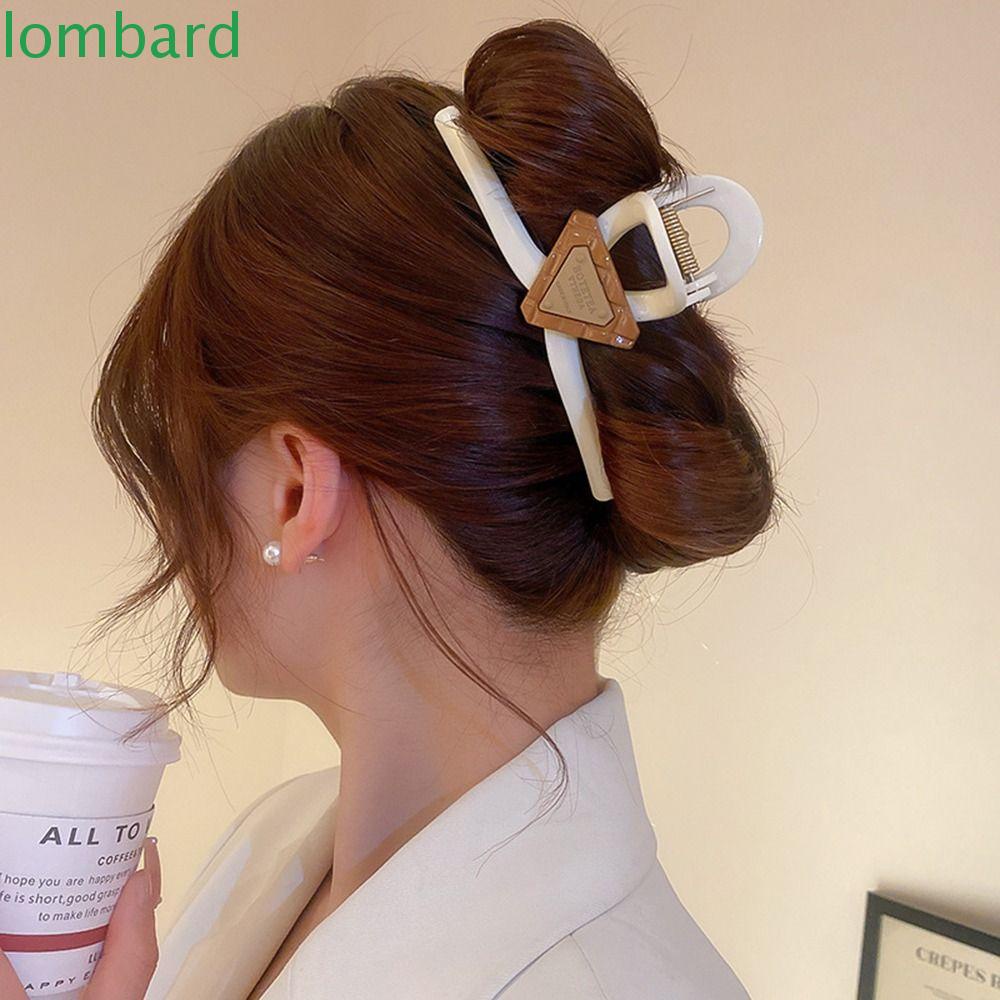 LOMBARD Kẹp Tóc Hình Tam Giác In Chữ Phong Cách Hàn Quốc Cho Nữ