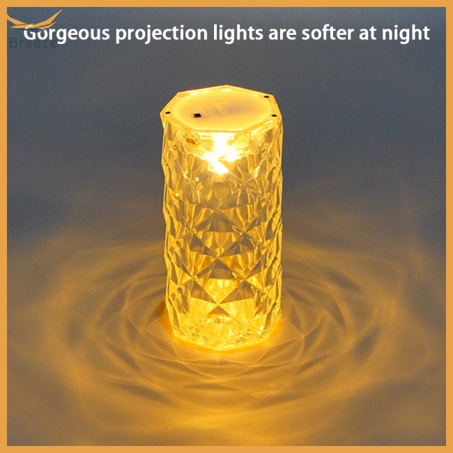 Đèn Ngủ Pha Lê Hình Hoa Hồng Lãng Mạn Chạy Bằng Pin Dùng Trang Trí Nhà Cửa / Khách Sạn