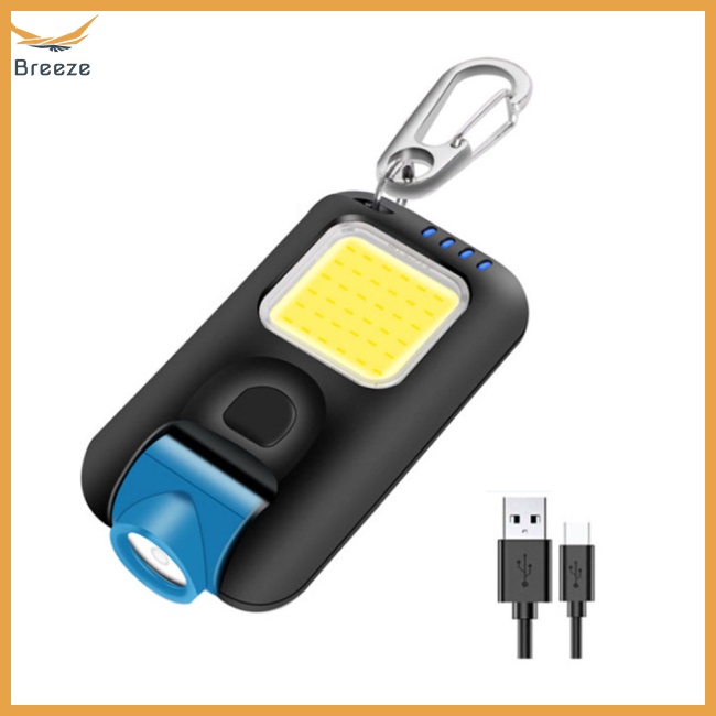 Móc Khóa Đèn Led Cob Mini Sạc Usb Có Kẹp Kim Loại Tiện Dụng