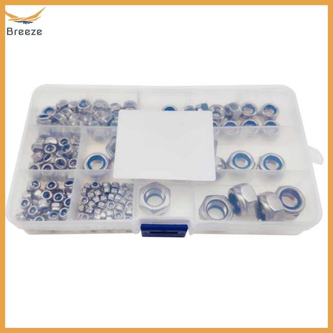 Bộ 170 Đai Ốc Lục Giác Bằng Thép Không Gỉ 304 M3 M5 M6 M8 M10 M12 Tự Khóa Chuyên Dụng