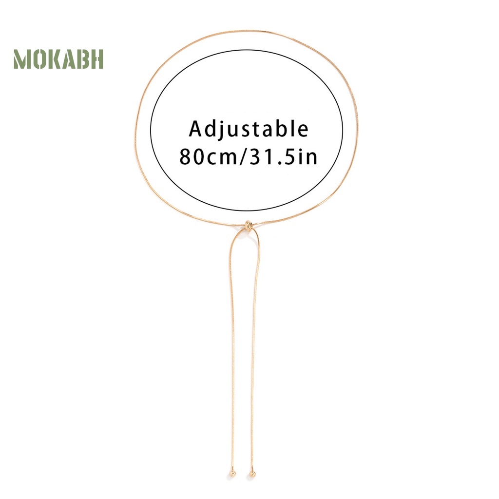 [Mok Abh] Vòng Cổ Choker Dạng Chuỗi Xích Dài Với Mặt Dây Tua Rua Không Dễ Rỉ Sét Trang Sức Tiệc Tùng