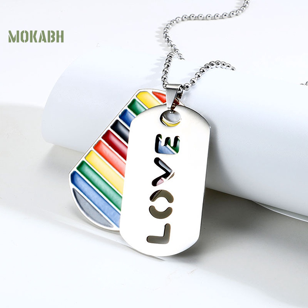 Vòng cổ Hai Lớp Họa Tiết Kẻ Sọc Màu Sắc Tương Phản Chống Rỉ Sét