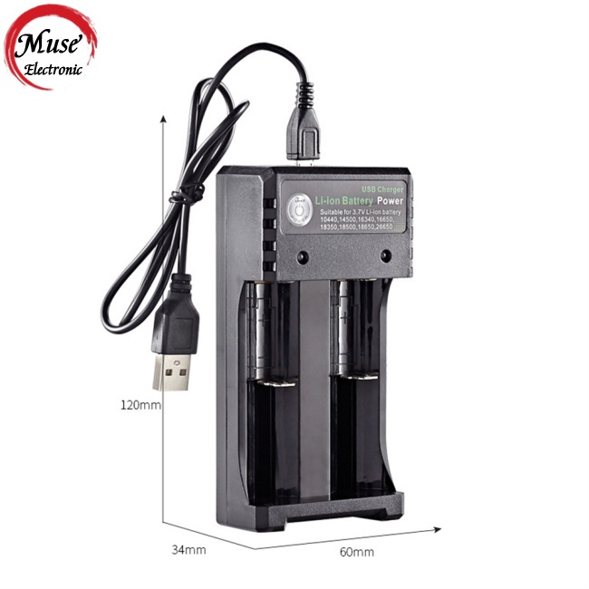 Cục Sạc Pin Lithium 2 Cổng Usb 18650 3.7v 4.2v Chuyên Dụng