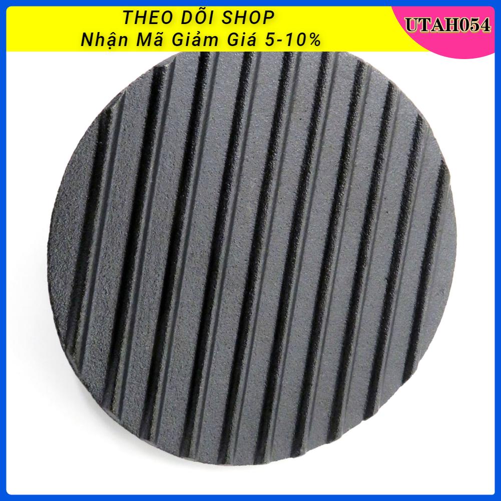 Utah054 Mực Ép Kim Loại Tròn Miếng Dán Máy Làm Thịt Dẹt Tấm Nướng Dụng Cụ Có Tay Cầm Gỗ Cho Dã Ngoại Ngoài Trời