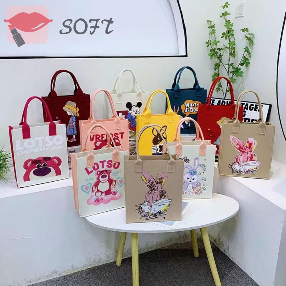 Túi Tote In Hình Hoạt Hình Đơn Giản Làm Quà Tặng Cho Nữ