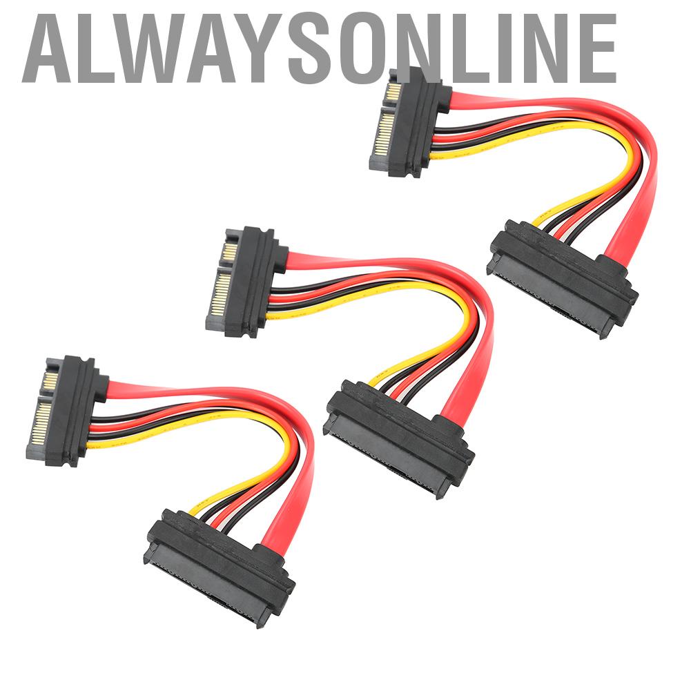Alwaysonline High Reliability Data Cable  SATA 22P Male to Female for RCA Style Y Suitable Home or Mobile Using