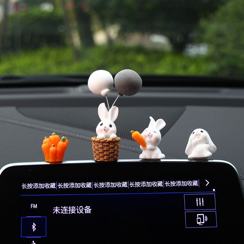 Phụ Kiện Trang Trí Xe Hơi Hình Thỏ Hoạt Hình Dễ Thương Sáng Tạo