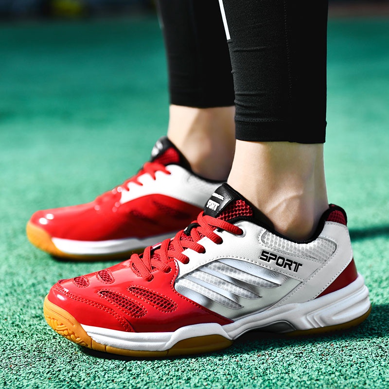 Big size: 38-48 Giày cầu lông chuyên nghiệp nam, giày tennis, giày bóng bàn, giày thể thao trong nhà nam và nữ, giày đôi, giày thường, đế da bò thoáng khí và chống mài mòn 46 47 48 Giày thể thao cỡ lớn
