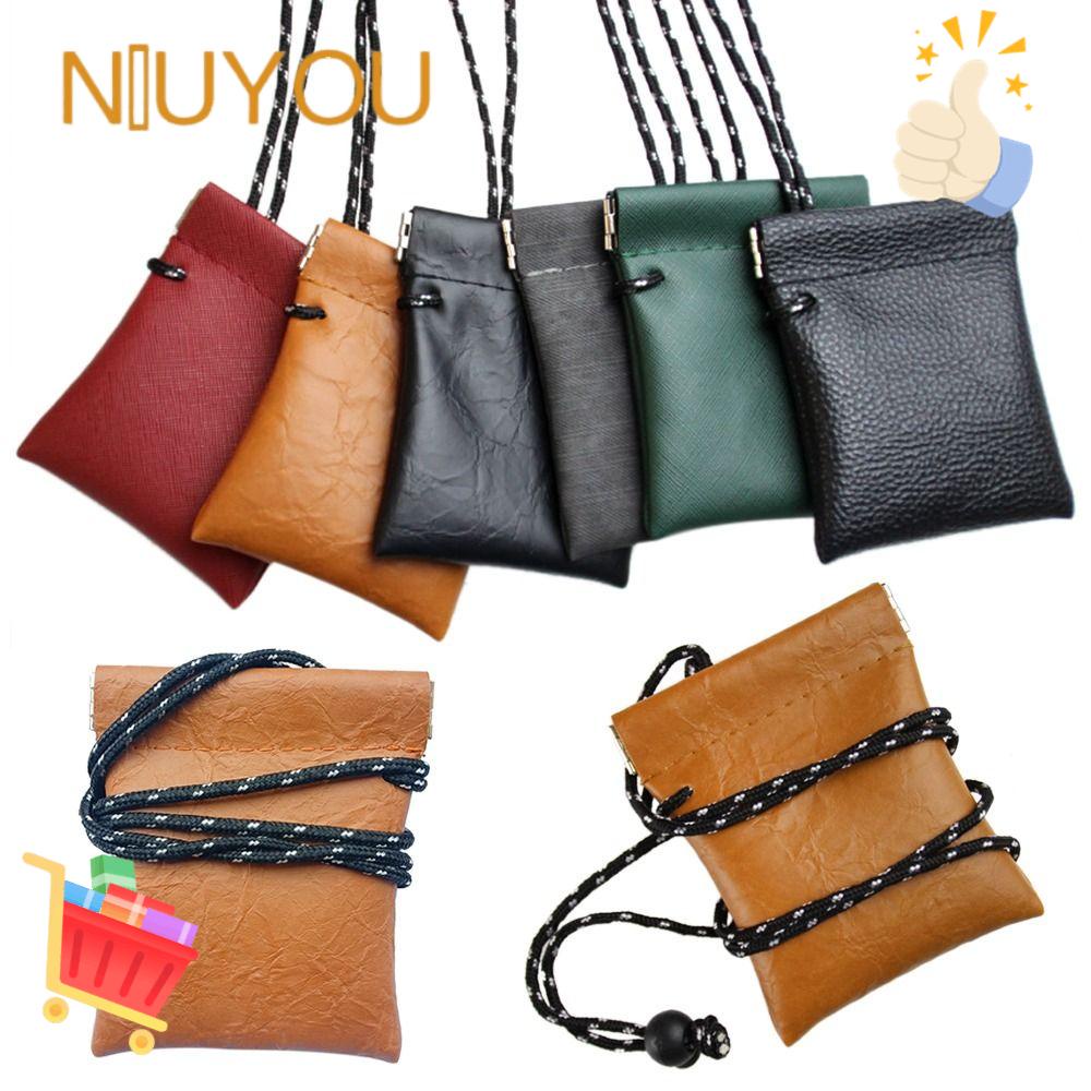 NIUYOU Hộp Đựng Tai Nghe Bằng Da PU Có Dây Đeo Cổ Ốp