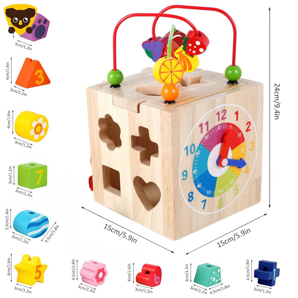 Đồ Chơi Khối Gỗ Mê Cung Phát Nhạc Hạt Cườm Giáo Dục Theo Phương Pháp Montessori SHOPCYC8507