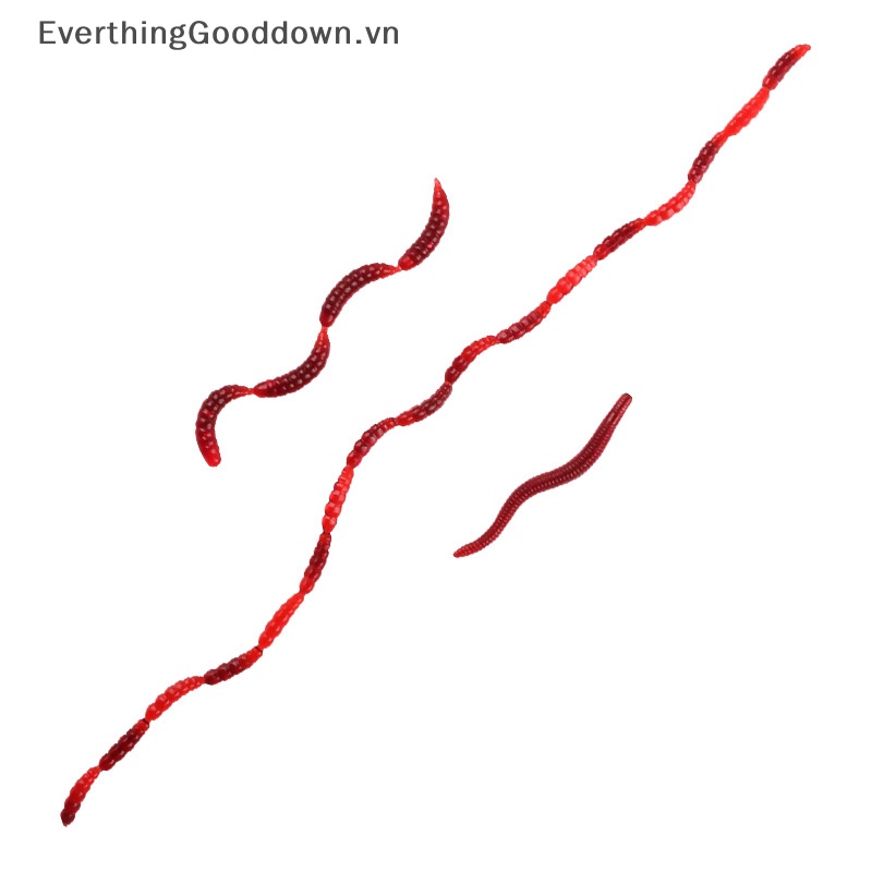 Everthinggooddown 100 Mồi Câu Cá Nhân Tạo Bằng Silicon Mềm Hình Giun Đỏ Mùa Hè