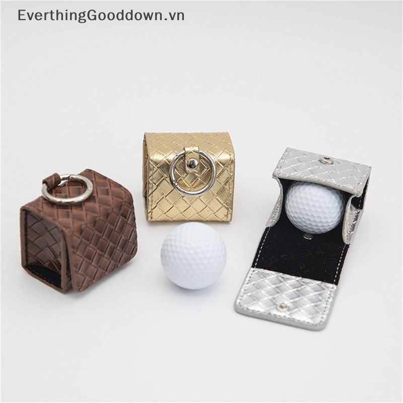 Everthinggooddown Túi Đeo Hông Mini Bằng Da PU Hình Vuông Đựng Bóng Golf Chống Thấm Nước