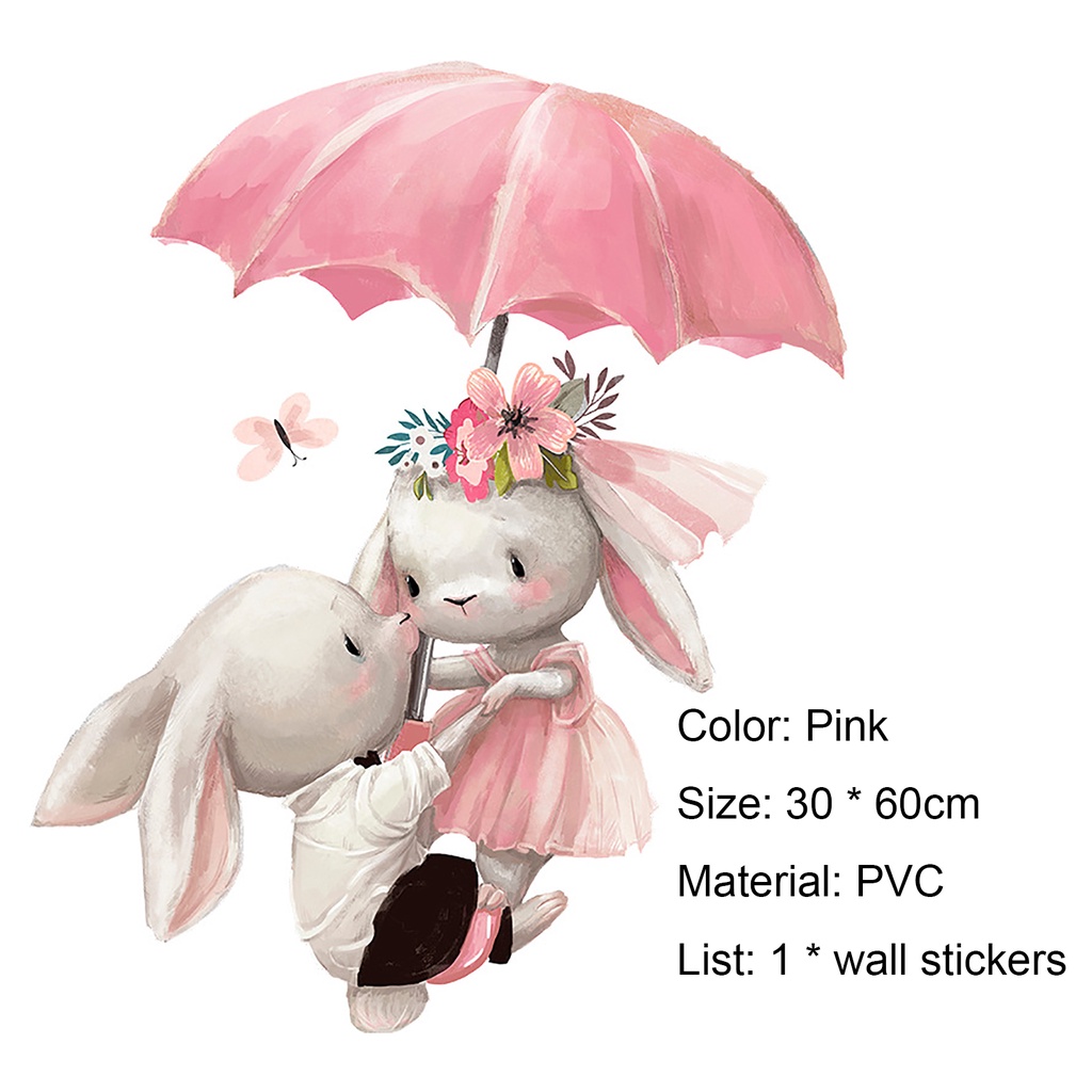 Áp Phích Treo Tường Hình Cặp Đôi Thỏ Lãng Mạn Chống Thấm Nước Trang Trí Nhà Cửa DIY