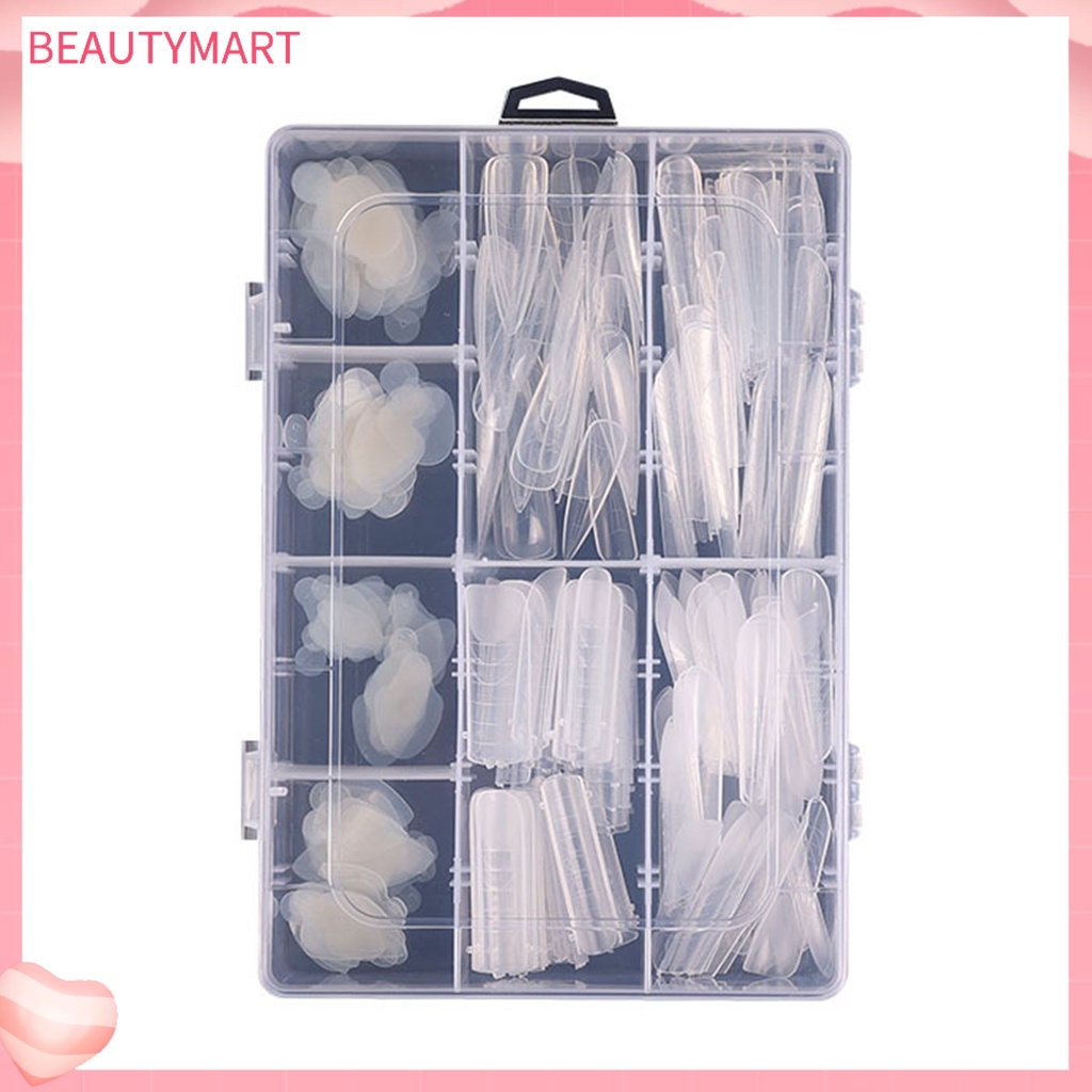 Hộp 288 Móng Tay Giả Bằng Nhựa Trong Suốt Siêu Mỏng