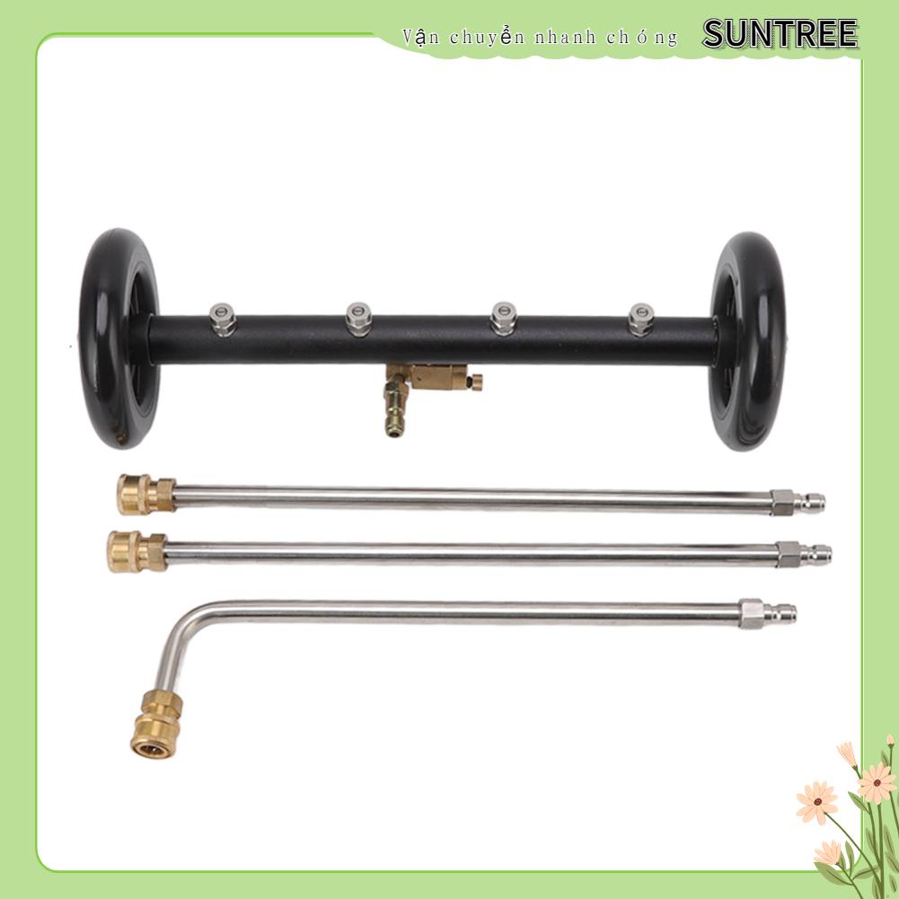SUNTREE Máy rửa xe 16in màu đen với giao diện 1/4in Chất tẩy bề mặt gầm để làm sạch tải