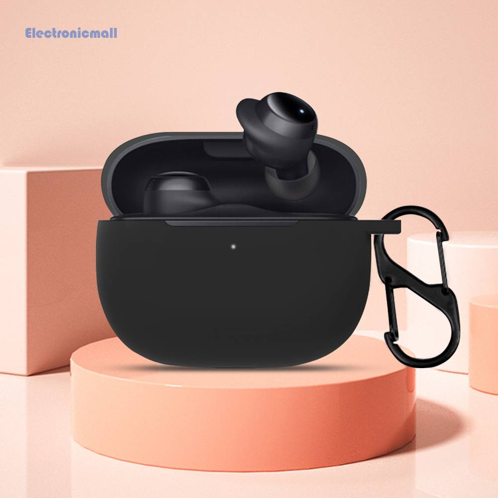 Vỏ Bảo Vệ Hộp Sạc Tai Nghe ElectronicMall01.vn Bằng Silicon Dẻo Kèm Móc Kim Loại Nhỏ Gọn