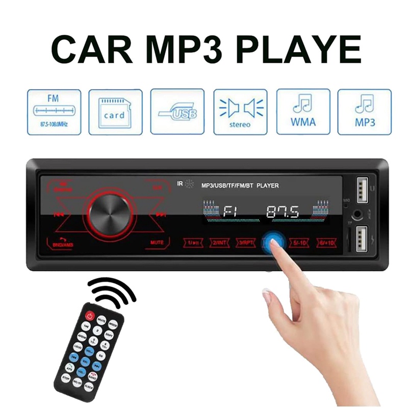 Màn Hình Cảm Ứng Bluetooth 4X60W 7 Màu 2USB / SD / AUX Bluetooth 87.5-108M Cho Xe Hơi